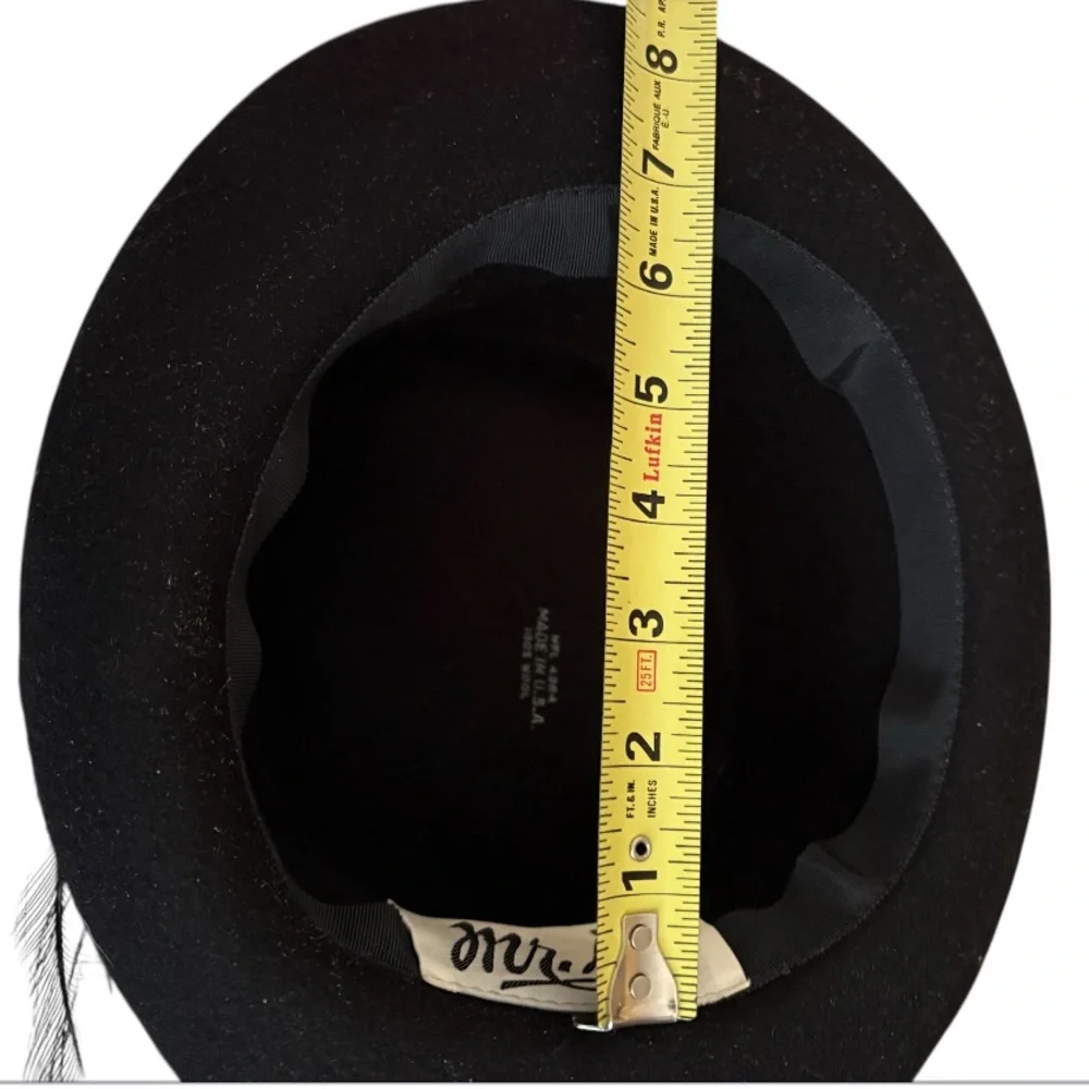 Mr. D vintage Stylish Black and Gray Hat with Feather Accent